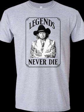 David Allan Coe Legends Never Die Crew Neck Short Sleeve T-Shirt